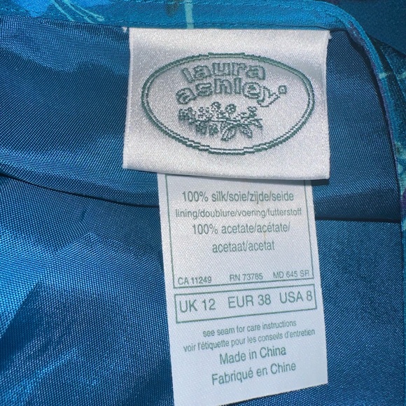 Vintage Laura Ashley Silk Floral Maxi Dress - Picture 7 of 8